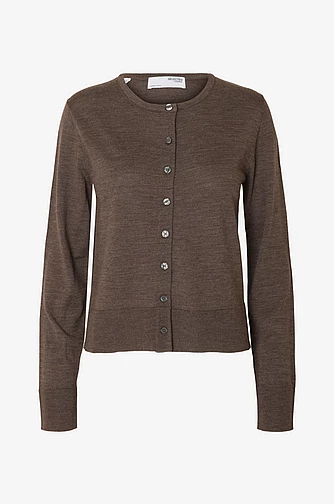Thea merino cardigan brun