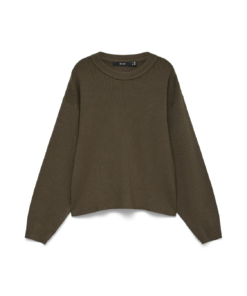 Gold Lux ribbet o-neck genser grønn