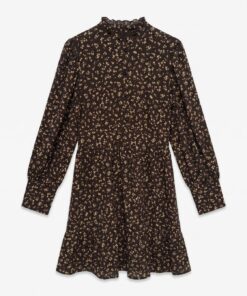 Noelle High neck kort kjole brun