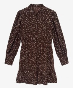 Noelle High neck kort kjole brun/rosa